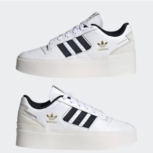 New in box Adidas Forum Bonega Platform Sneakers White/Black/Gold Women 6.5